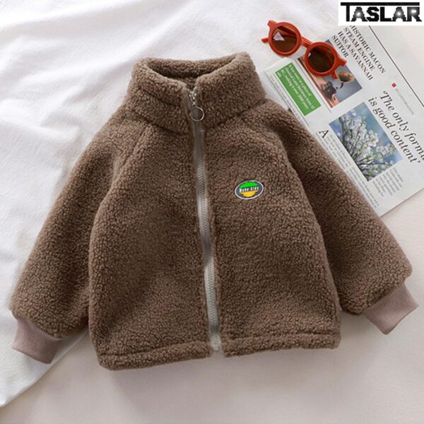 TASLAR Kids Winter Fleece Jackets, Baby Boy & Girl Outerwear Lamb Velvet Thick Warm Sweater Solid - Image 3