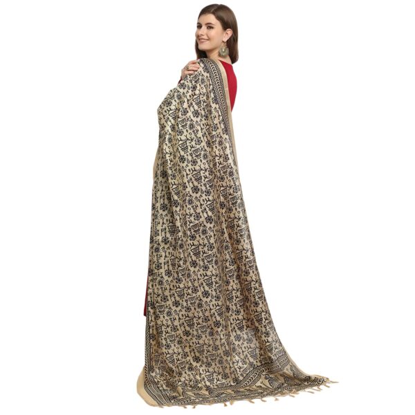 DUPATTA BAZAAR Women's Floral Silk Blend Dupatta - Image 5