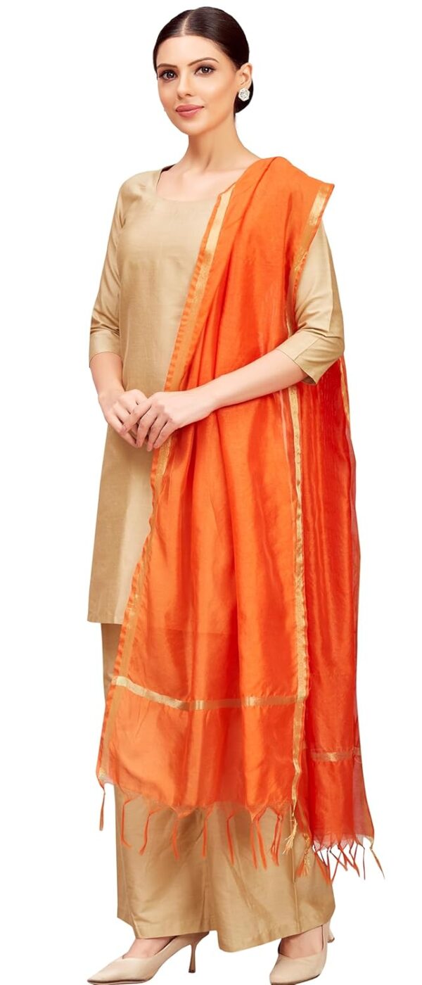 Studio Shringaar Women's Chanderi Silk Blend Handloom Dupatta (32" X 2.35 Meters) - Image 2