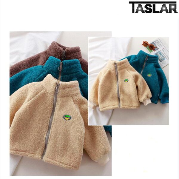 TASLAR Kids Winter Fleece Jackets, Baby Boy & Girl Outerwear Lamb Velvet Thick Warm Sweater Solid - Image 5