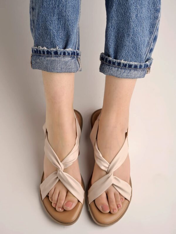 Shoetopia Cross Strap Flat Sandals For Women & Girls - Image 6