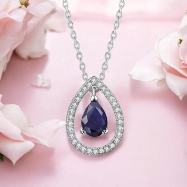 Nilu's Collection Contemporary Cubic Zirconia Pendant with Chain, Neck pieces for Women, Jewellery - Image 3
