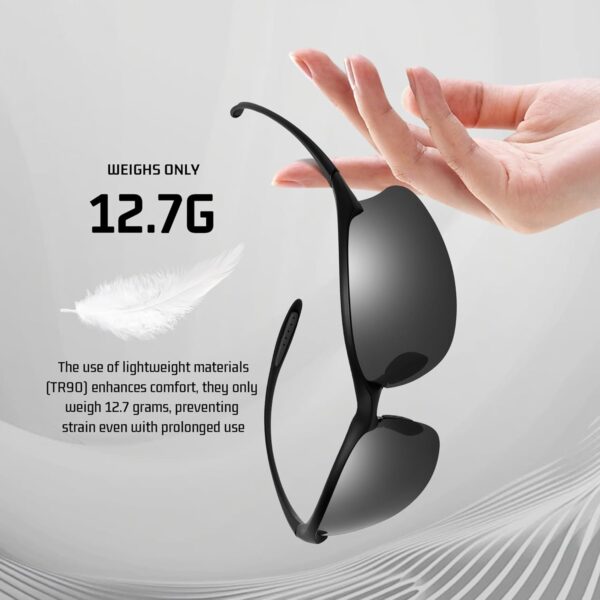 SUNGAIT Ultra Lightweight Rimless Polarized Sports Sunglasses for Men Fishing Running UV400 - Image 4
