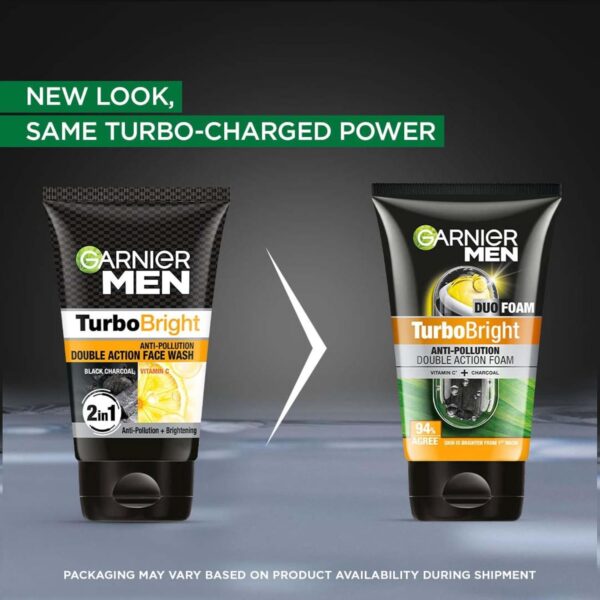 Garnier Men, Face Wash, Brightening & Anti-Pollution, TurboBright Double Action, 100 g - Image 3