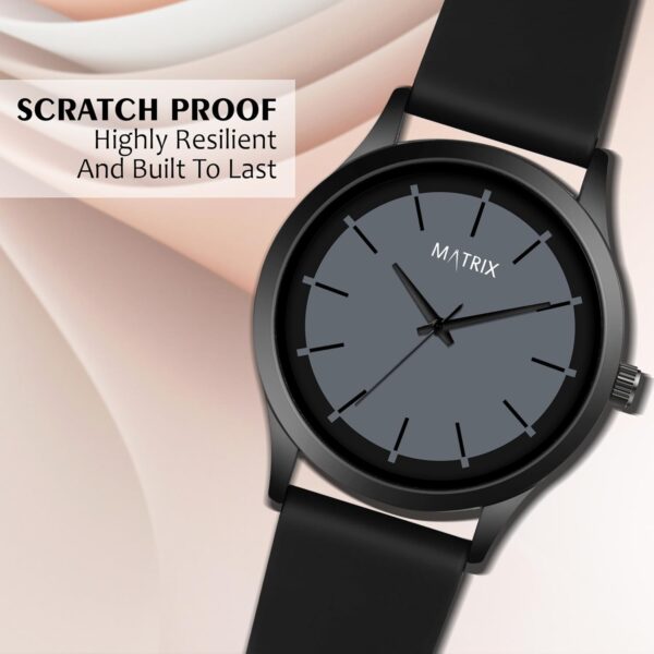 Matrix Minimalist Dual Colour Dial with Softest Silicone Strap Analog Wrist Watch for Men & Boys - Image 5