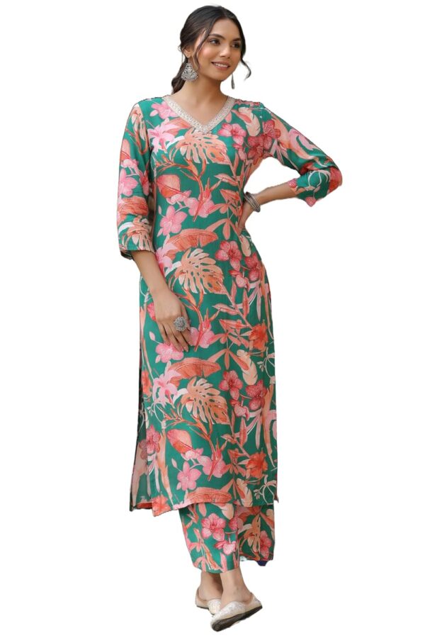 ANNI DESIGNER Women's Rayon Blend Kurta with Palazzo - Image 2