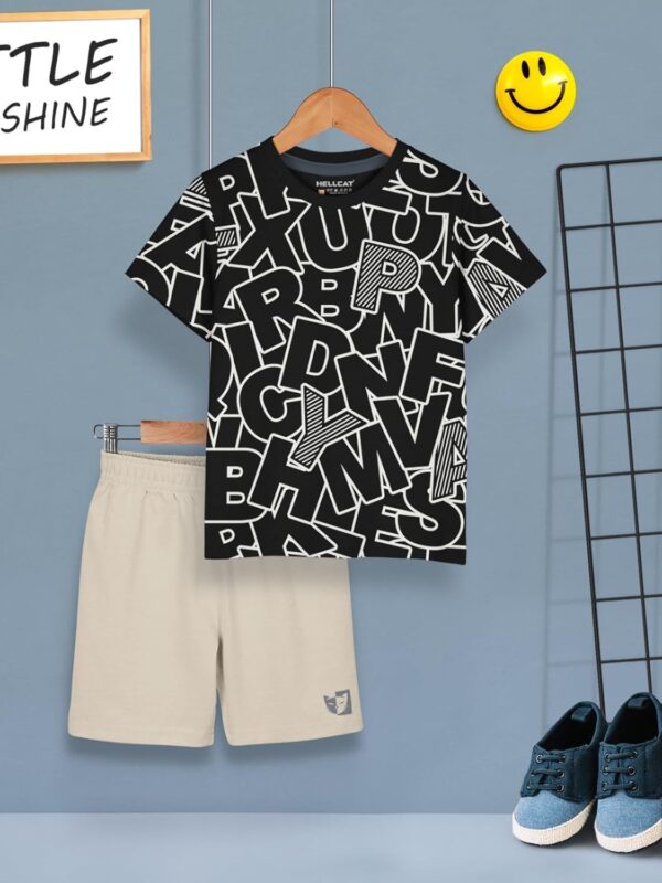 HELLCAT Boys Dress Clothing Set Combo with Tshirts & Shorts - Pack 3 - Image 8