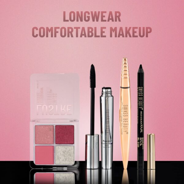 Swiss Beauty Lustre Eyeshadow Palette | 4 Highly Pigmented Shades in Matte & Shine |Long-Lasting | - Image 8