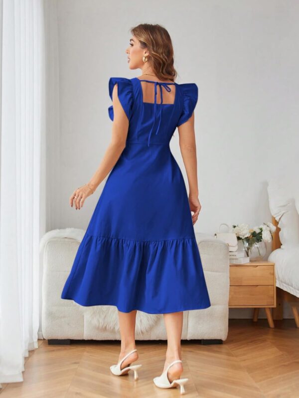 Shasmi Girl's & Women's Solid Color Square Neck, Ruffle-Trimmed Hem Sleeveless, Ruffle Armhole and - Image 3