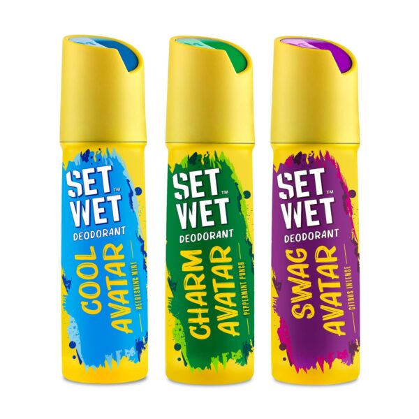 SET WET Deodorant Spray Perfume Cool, Charm & Swag Avatar for men, 150ml (Pack of 3) - Image 2