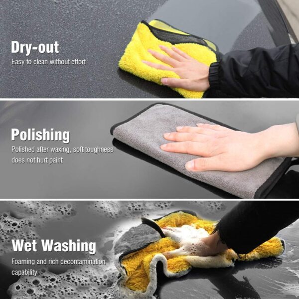 HSR Car Accessices Cleaning 800 GSM Microfiber Towel for Car Cleaning and Detailing - Dual Sided, - Image 8