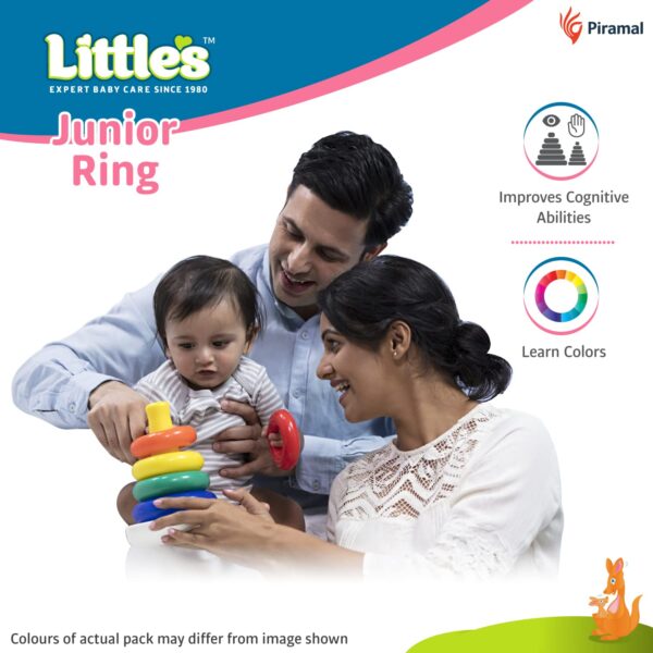 Little's Junior Ring Educational Blocks | Stacking Toys For Kids | 6 Rings Multi-Colour Kids Toys | - Image 5