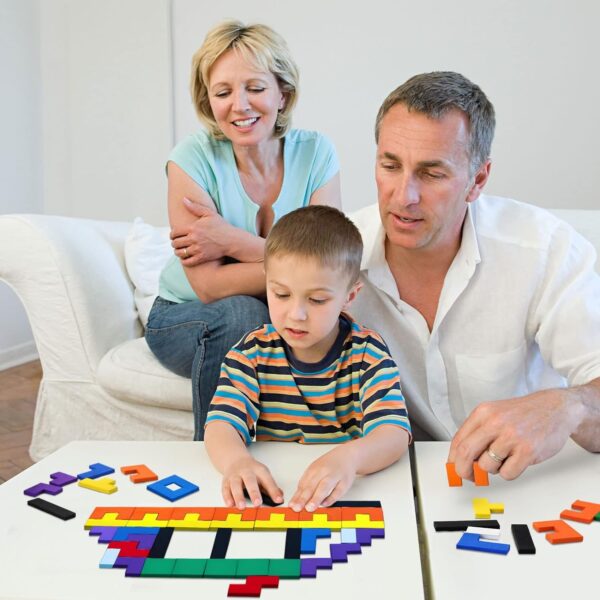 Niwlix Wooden Russian Blocks Puzzles for Kids Adults, Wood Intelligence Puzzle for Kids Ages - Image 9