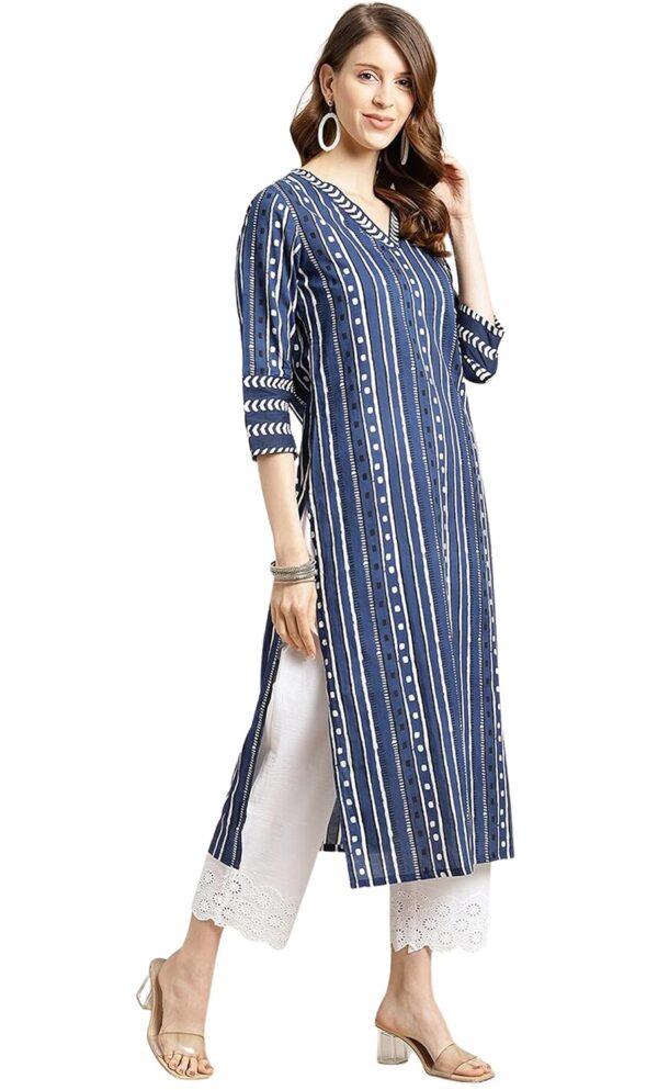 rytras Women's Cotton Printed Straight Kurta - Image 3