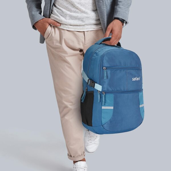 Safari Omega Spacious/Large 5 Compartment Laptop Backpack With Raincover, College Bag, Travel Bag - Image 9