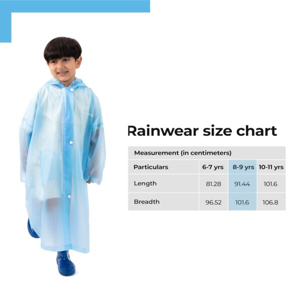 Lifelong Drench Dew Kids Raincoat for Boys & Girls (8-9 Years) | Waterproof Single-Layer PVC Long - Image 9