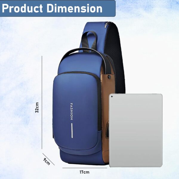 Storite Sling Bag for Men Stylish Crossbody Backpack for Men & Women, Anti-Theft Chest Bag with USB - Image 3