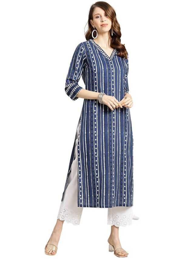 rytras Women's Cotton Printed Straight Kurta - Image 2