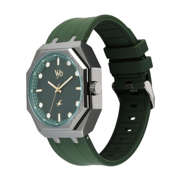 Fastrack Vyb Rebel Quartz Analog Green Dial Watch for Men - Image 4