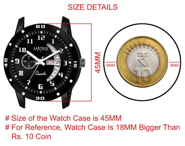 Matrix Analog Day & Date Display Wrist Watch for Men & Boys - Image 7
