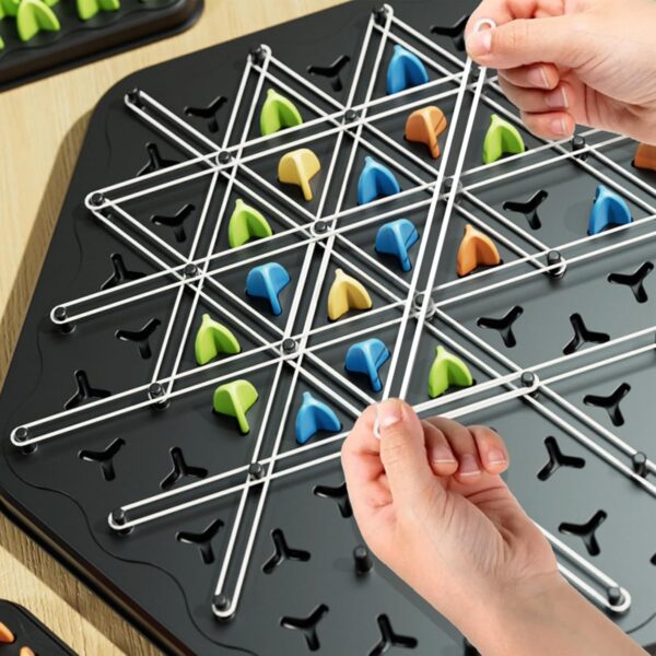 STOFFIER GARTEN Chain Triangle Chess Game Board Games for Kids Adults Family Fun Night Chess Set - Image 5