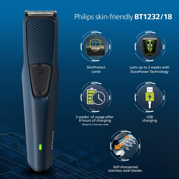 Philips Battery Powered SkinProtect Beard Trimmer for Men - Lasts 4x Longer, DuraPower Technology, - Image 3