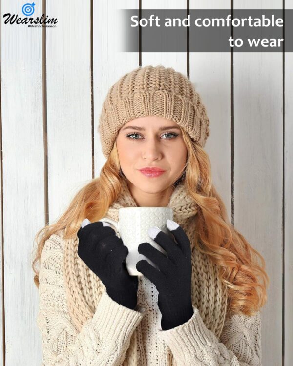 Wearslim® Warm Knit Hats, Skull Cap with Neck Warmer Winter Wear Beanie Hats Scarf Set for Men and - Image 7