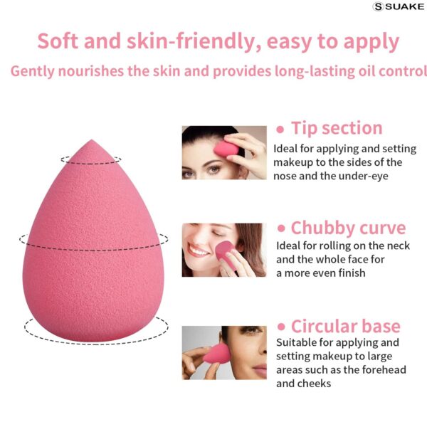 SUAKE 7in1 Professional Beauty Blender Set for Face Makeup | Makeup Sponges Set is suitable with - Image 5
