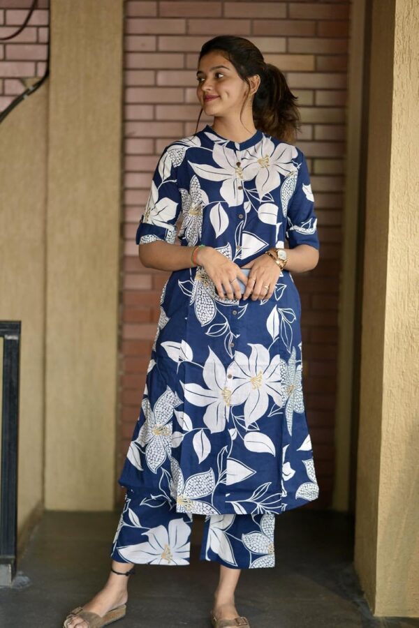 ANNI DESIGNER Women's Rayon Viscose Straight Printed Kurta with Pant - Image 8
