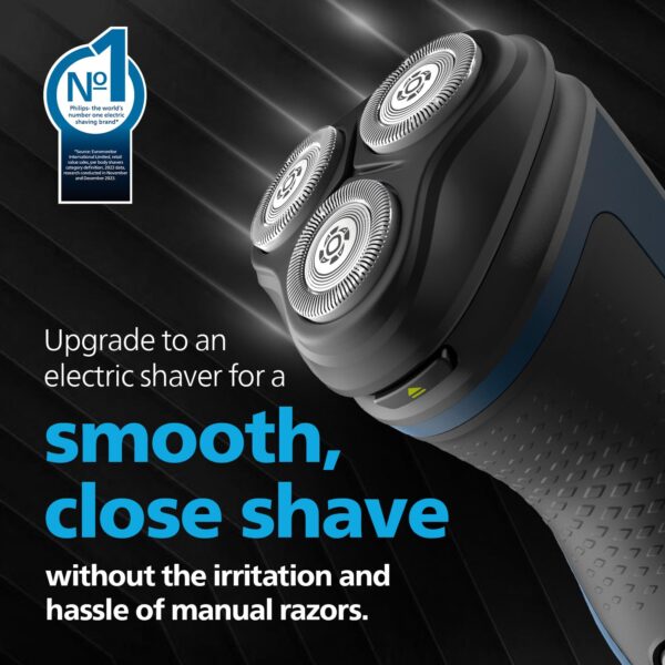 Philips Electric Shaver for Men, Wet and Dry Shave, 3D Floating Heads, 27 Self Sharpening Blades, - Image 4