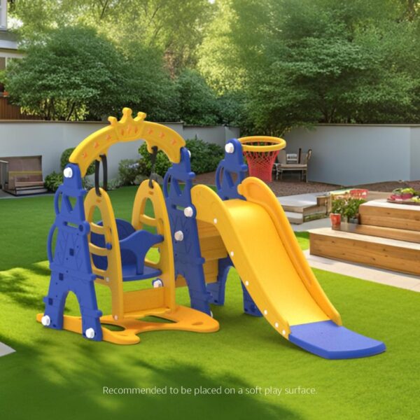 Amazon Brand - Solimo 3-in-1 Garden Castle Slide & Swing for Indoor & Outdoor Use | for Kids 2-8 - Image 6