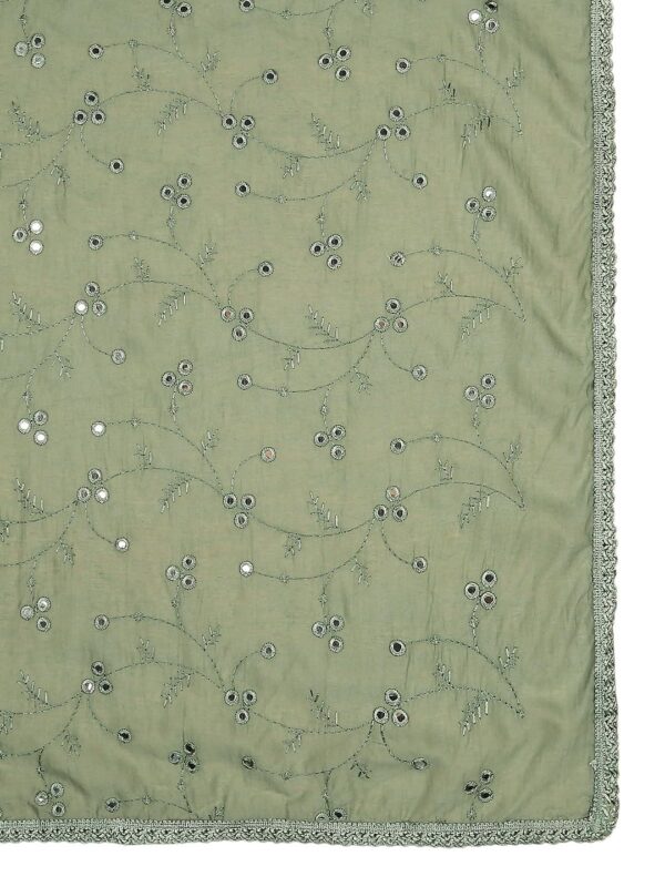 DUPATTA BAZAAR Women's Pure Cotton Embroidered Dupatta with Mirror Work. - Image 7