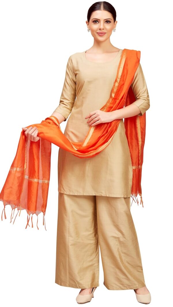 Studio Shringaar Women's Chanderi Silk Blend Handloom Dupatta (32" X 2.35 Meters) - Image 3