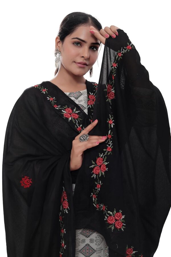 Cotton Embroidered Dupatta, Embroidery dupatta - Image 5