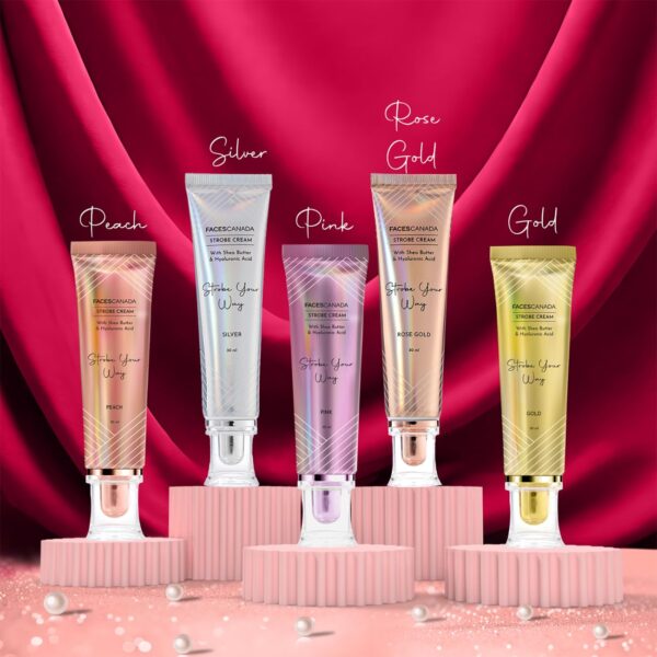 FACESCANADA Strobe Cream - Rose Gold, 30Ml | Primer + Highlighter + Moisturizer | Shea Butter & - Image 6