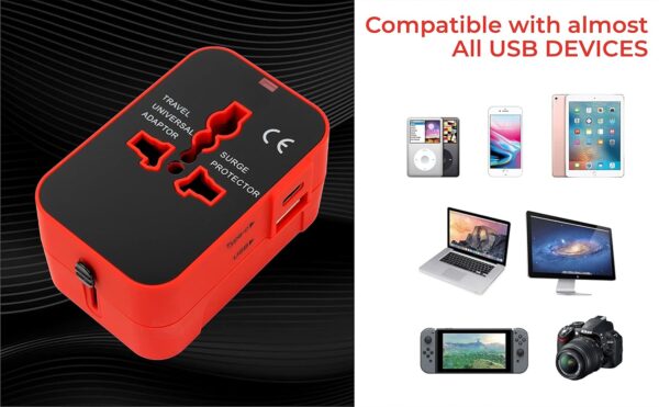rts 224+ Countries Universal Travel Adapter with USB-C Type C & USB International All in One Travel - Image 9
