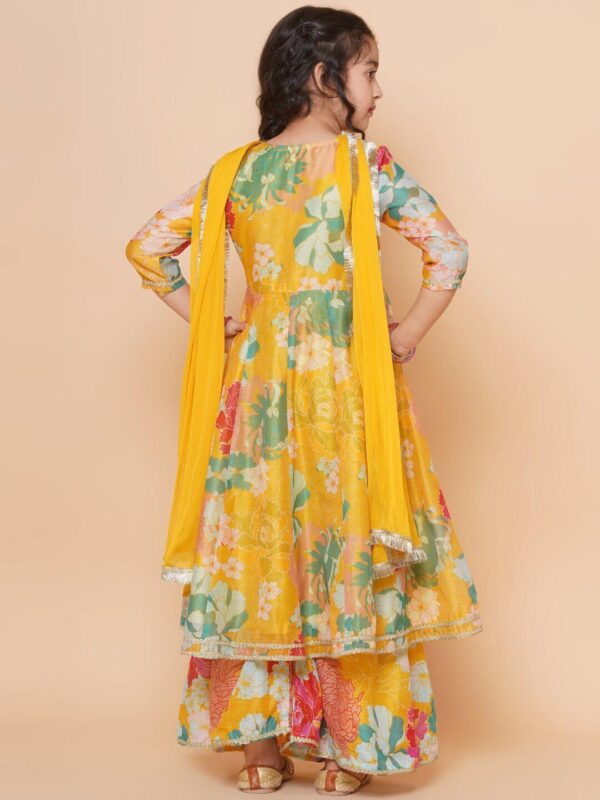 Naixa Girls Rayon Fabric Floral Printed 3/4 Sleeve Sharara Dress Set For All Occasion salwar suit - Image 4