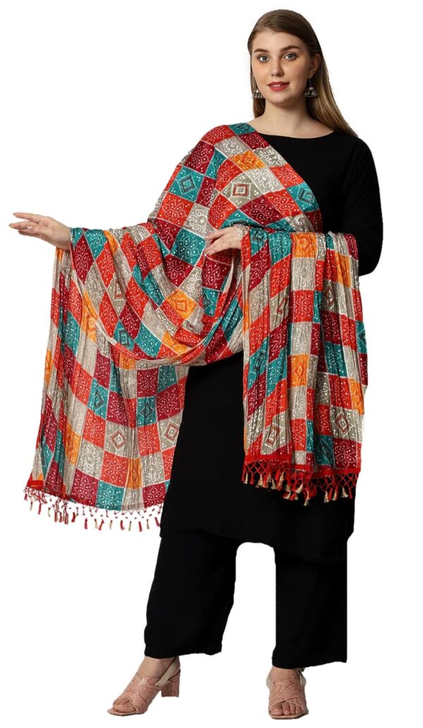 Weavers Villa Women's Cotton Printed Dupatta Chunni (Multi), 2.25 Mtrs - Image 3