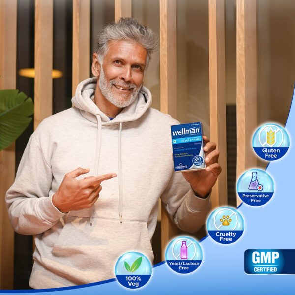 Wellman Multivitamin for Men – 30 Tablets (Monthly Pack) | Daily Self-Care & Inner Wellness | With - Image 3