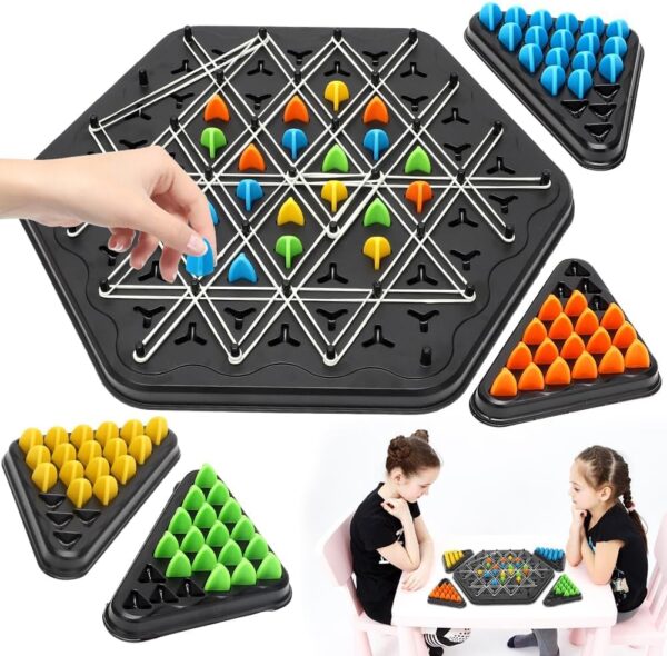 STOFFIER GARTEN Chain Triangle Chess Game Board Games for Kids Adults Family Fun Night Chess Set - Image 2