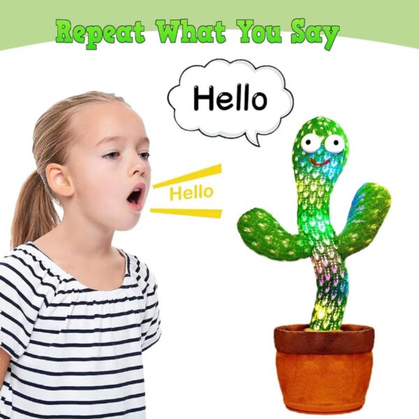 Mini Steps Dancing Cactus Toy for Kids - Rechargeable Talking Singing Children Baby Plush Electronic - Image 7