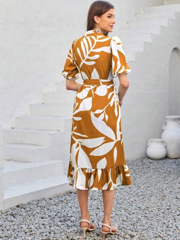 GRECIILOOKS Rayon Fit and Flare Below The Knee One Piece Maxi Bodycon Dresses Midi Dress for Women - Image 3