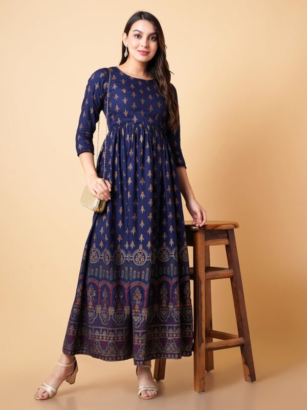 Deavish Women Rayon Printed Full Length Fit & Flared Western Maxi Dress | Maxi Dress for Women - Image 4