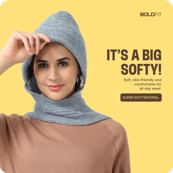 Boldfit Winter Cap for Women Woolen Cap with Mufflers for Women & Ladies Knitted Woolen Muffler for - Image 7