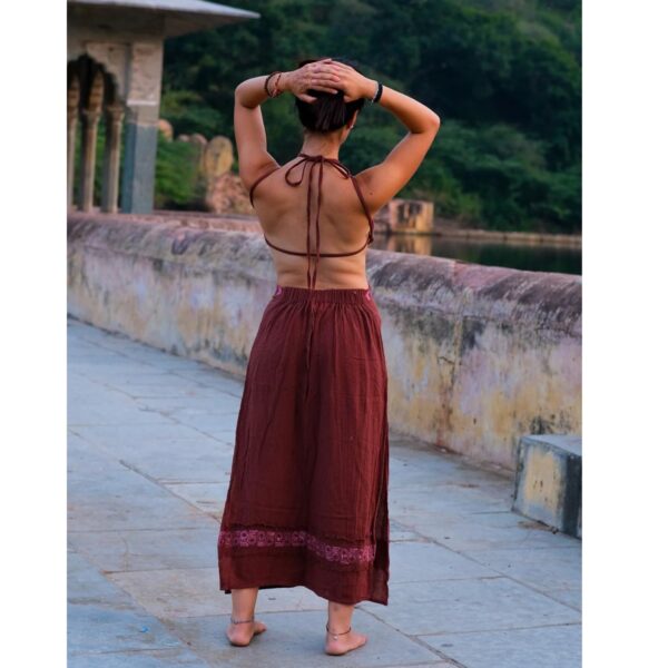 CRYSTALHEAL Aadhya Women's Boho Maxi Dress – Unique Block Print with Stylish Cut-Outs | Flattering - Image 5