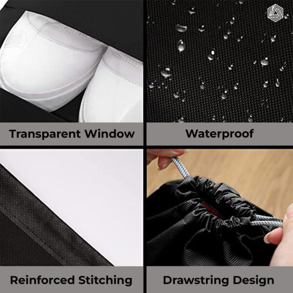 Boldfit Shoe Bag for Travel Bag for Man & Women Shoe Cover for Storage at Home Gym Reusable - Image 5