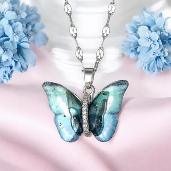 Nilu's Collection Butterfly Pendant Necklace for Women & Girls | Neck Chain | Locket | Modern Design - Image 8