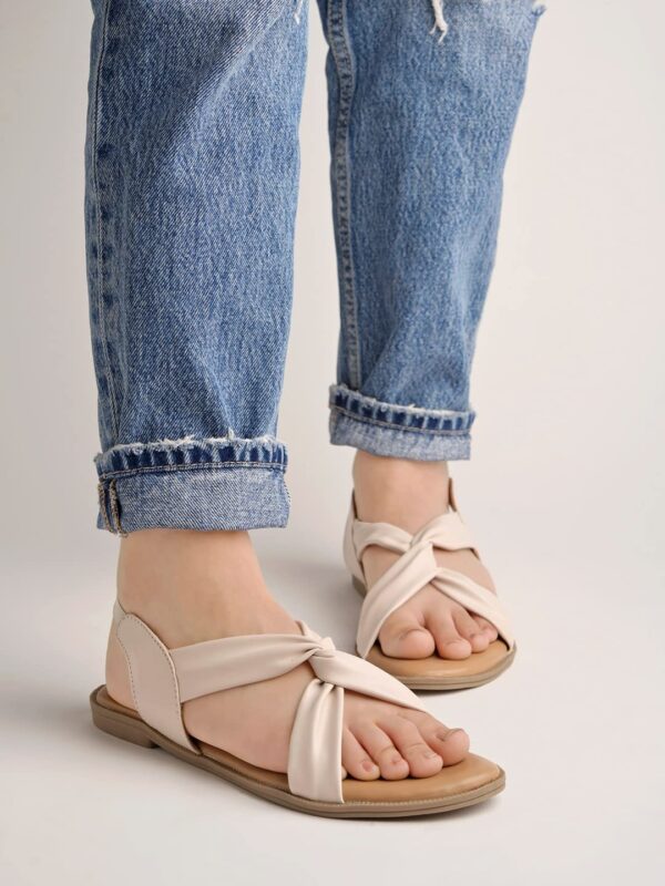 Shoetopia Cross Strap Flat Sandals For Women & Girls - Image 5
