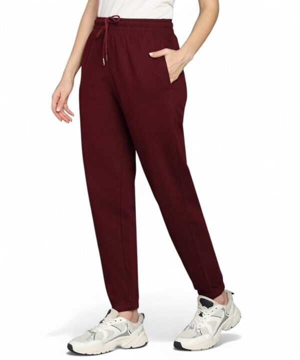 Alan Jones Clothing Women's Regular Fit Mid Rise Fleece Jogger Regular Pants Winterwear - Image 2