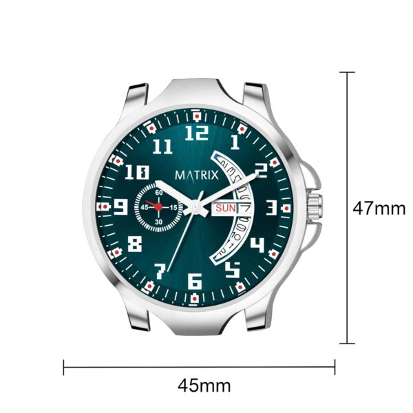 Matrix Classic 2.0 Day & Date Analog Watch with Softest Silicone Strap for Men & Boys (Teal) - Image 7